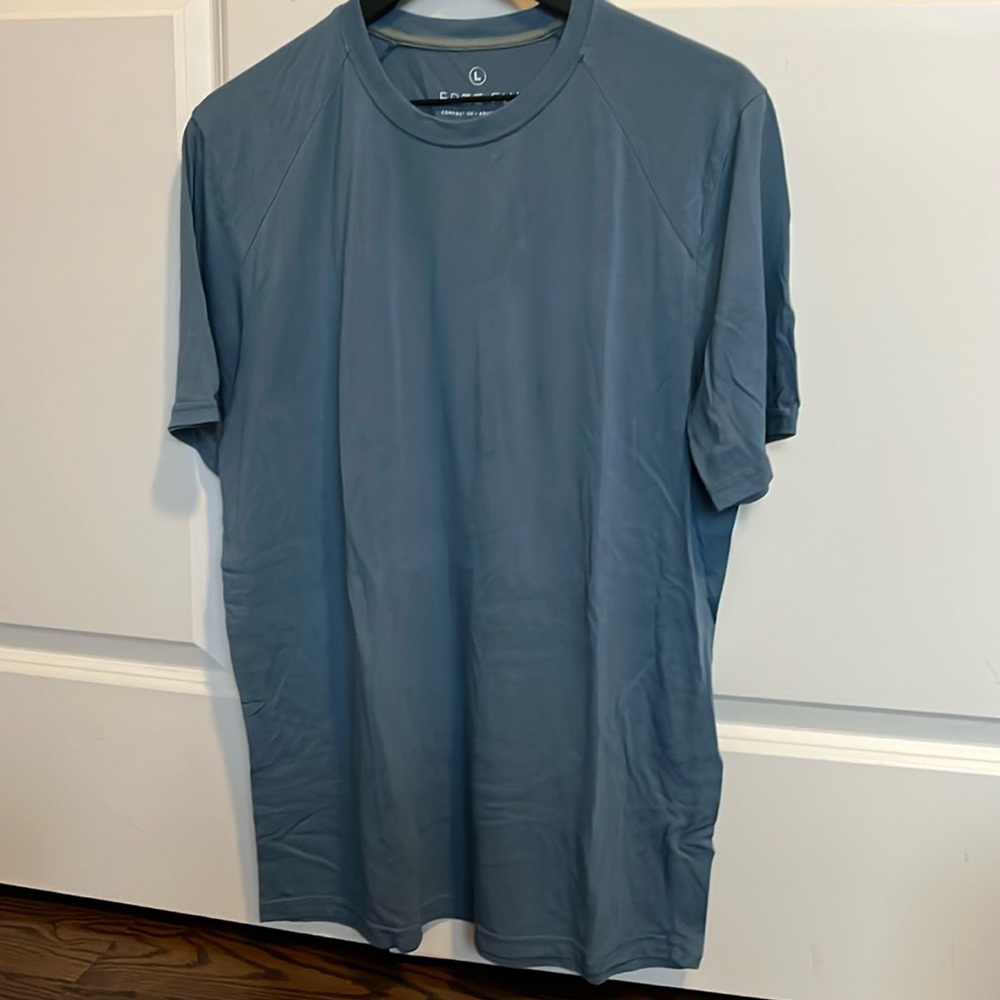 Free Fly Apparel Bamboo Short Sleeve Shirt Large Blue